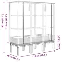 Plantenbak verhoogd met kashoes 120x40x140 cm rattanlook - thumbnail