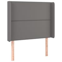 Hoofdbord met randen 93x16x118/128 cm kunstleer grijs - thumbnail