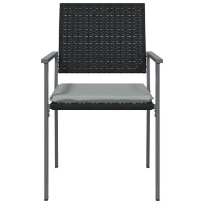 Tuinstoelen 6 st met kussens 54x62,5x89 cm poly rattan zwart