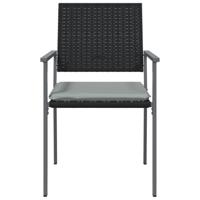 Tuinstoelen 6 st met kussens 54x62,5x89 cm poly rattan zwart - thumbnail