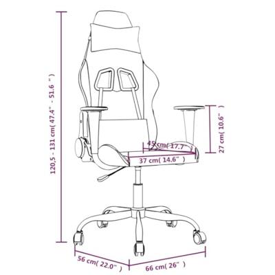 Gamestoel kunstleer wit en roze Gamestoel kunstleer wit en roze