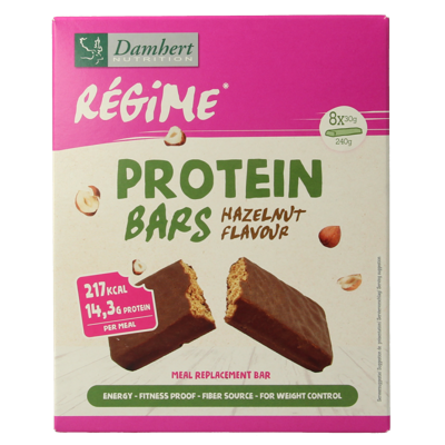 Damhert Afslank proteinereep chocolade hazelnoot 240 Gram