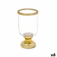 Kaarshouder Fluitglas Gouden Staal 12 x 24,5 x 12 cm (6 Stuks) - thumbnail