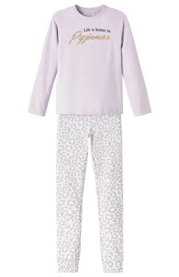 Name it meisjes pyjama - Orchid petal - Katoenen meisjes nachtkleding