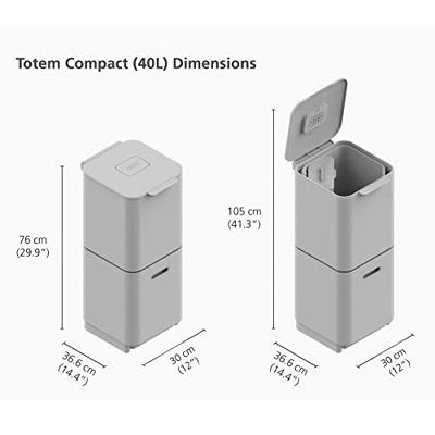 Joseph Joseph Totem 40 l 30064 Afvalbak 40 l (b x h x d) 300 x 760 x 366 mm Steengrijs Met scheidingssysteem 1 stuk(s)