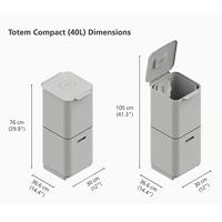 Joseph Joseph Totem 40 l 30064 Afvalbak 40 l (b x h x d) 300 x 760 x 366 mm Steengrijs Met scheidingssysteem 1 stuk(s) - thumbnail