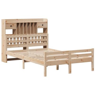 Bed met boekenkast zonder matras massief grenenhout 135x190 cm - thumbnail