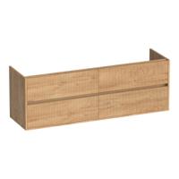 Brauer Adore Wavy - Onderkast - 160 cm - met 4 Softclose Lades Greeploos en 2 Sifon Uitsparingen - Forest Tan - thumbnail