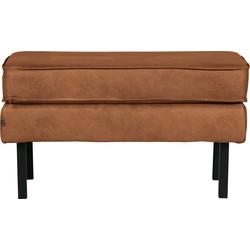 WOOOD Hocker 'Rodeo' Eco leder, kleur Cognac