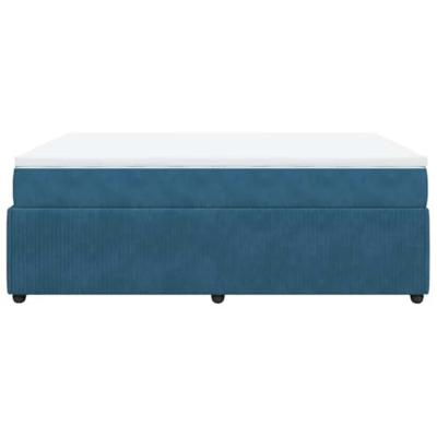 Boxspring met matras fluweel donkerblauw 140x200 cm