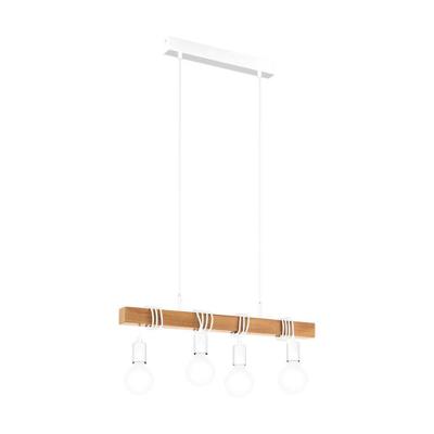 Eglo Houten hanglampTownshend 4-lichts hout met wit - 43704