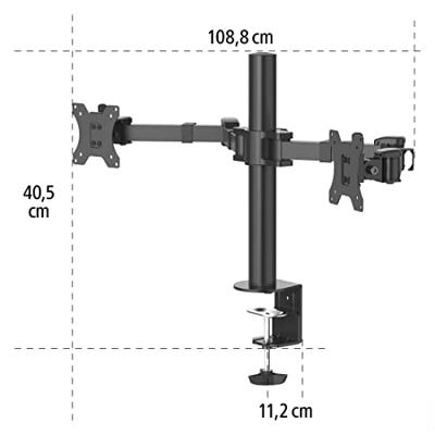 Hama Monitorhouder voor 2 Monitoren Zwart