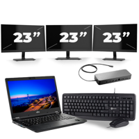 Fujitsu Lifebook E549 - Intel Core i3-8e Generatie - 14 inch - 8GB RAM - 256GB SSD - Windows 11 Home + 3x 23 inch Monitor - thumbnail