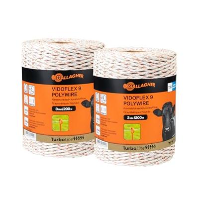 Gallagher Duopack Vidoflex 9 TurboLine Plus wit 2x200m - 069316 069316 - thumbnail