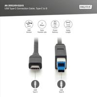 Digitus USB-kabel USB 3.2 Gen1 (USB 3.0 / USB 3.1 Gen1) USB-C stekker, USB-B stekker 1.80 m Zwart Afgeschermd (dubbel) AK-300149-018-S - thumbnail