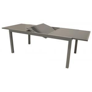 Uitschuifbare Tuintafel met glazen tafelblad 140/200 grijs Uitschuifbare Tuintafel met glazen tafelblad 140/200 grijs