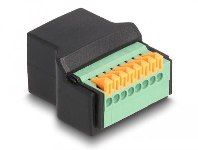 Delock RJ45 Netwerk Adapter [1x RJ45-bus - 1x Bus] 0 m Zwart, Groen