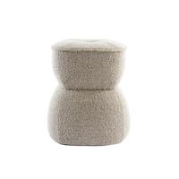 Light & Living Poef 'Leyla' Bouclé, kleur Beige - thumbnail