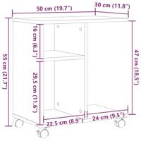 Bijzettafel met plank Oud hout 50 x 30 x 55 cm Bewerkt hout - thumbnail