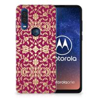 Siliconen Hoesje Motorola One Vision Barok Pink - thumbnail