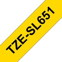 Brother TZESL651 Labeltape zelflaminerend Tapekleur: Geel Tekstkleur: Zwart 24 mm 8 m - thumbnail