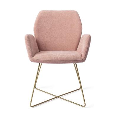 Jesper Home Eetkamerstoel 'Misaki' Cross Gold, kleur Anemone