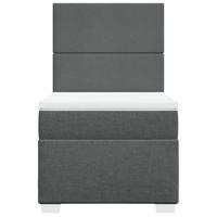 Boxspring met matras stof donkergrijs 90x190 cm - thumbnail