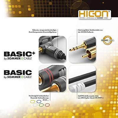 Sommer Cable HBA-3S-0060 Jackplug Audio Aansluitkabel [1x Jackplug male 3,5 mm - 1x Jackplug male 3,5 mm] 0.60 m Zwart