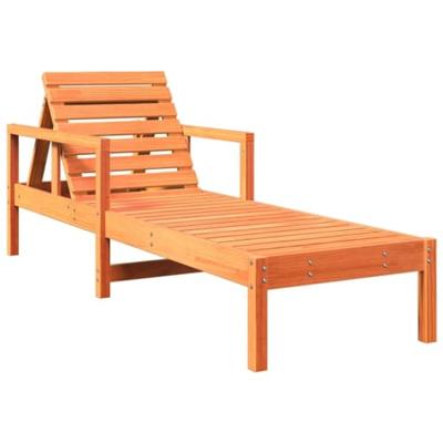 Ligbed 199,5x62x55 cm massief grenenhout wasbruin