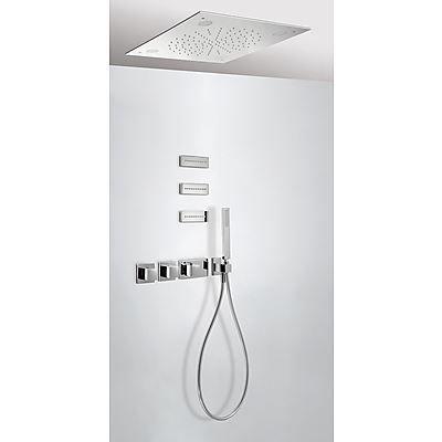 TRES Exclusive thermostatische inbouw regendouche met chromotherapie en rugmassage incl. handdouche 20725304