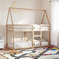 Stapelbedframe zonder matras massief grenenhout 90x190 cm - thumbnail