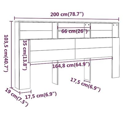 Hoofdbordkast 200x19x103,5 cm sonoma eikenkleurig