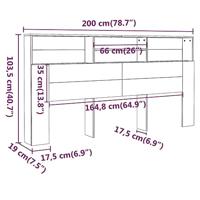 Hoofdbordkast 200x19x103,5 cm sonoma eikenkleurig - thumbnail