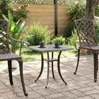 Tuintafel 53x53x53 cm gietaluminium bronskleurig - thumbnail