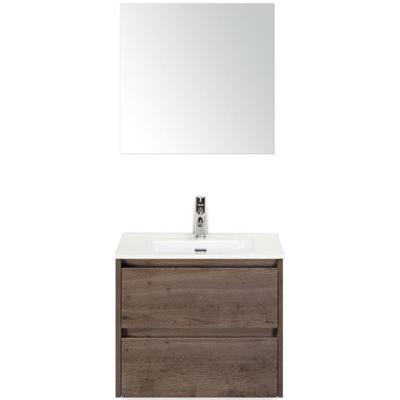 Dante Badmeubelset 60 cm - Tabacco - Keramische Wastafel Wit Cover met Spiegel