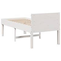 Bedframe zonder matras massief grenenhout wit 80x200 cm - thumbnail