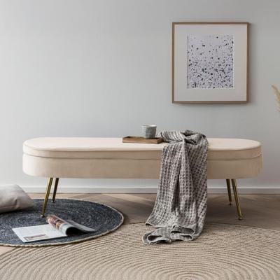 Artistiq Bankje 'Ignacio' Velvet, 142cm, kleur beige