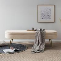 Artistiq Bankje 'Ignacio' Velvet, 142cm, kleur beige - thumbnail