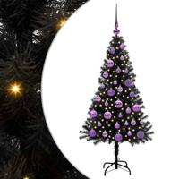 VidaXL Kerstboom met 150 led met standaard zwart 120 cm pvc - thumbnail