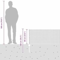 VidaXL Hek met paal zilver 0,6 x 25 m staal - thumbnail