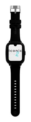SaveFamily ICONIC PLUS 2 .connected horloge met GPS voor kinderen, WhatsApp, Spotify, AI, videogesprekken, muziek, Bluetooth, App Store, SOS, chatten, beveiligde zone (Gotham Black, Iconic Plus 2)
