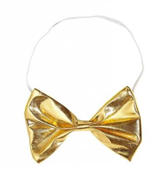 Metallic gouden strikje met wit koordje