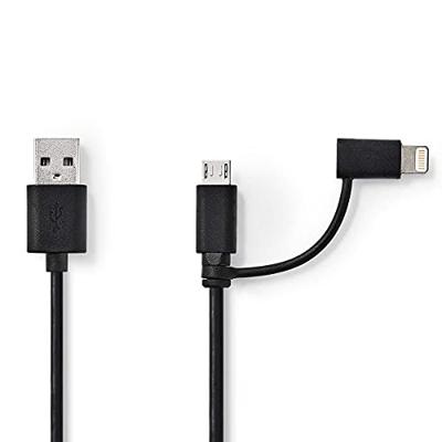 Nedis CCGP39400WT10 2-in-1 Sync And Charge-kabel Usb-a Male - Micro-b Male / Apple Lightning 8-pins Male 1,0 M Wit