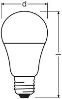 OSRAM HOMELIGHTING 4058075433809 LED-lamp Energielabel F (A - G) E27 Peer 10.5 W = 75 W Warmwit (Ø x l) 60 mm x 110 mm 1 stuk(s) - thumbnail