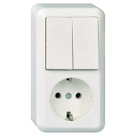 ELSO AP-combi-serieschakelaar 388504 10/16A CONTURA zuiver wit Wit 1 stuk(s) - thumbnail