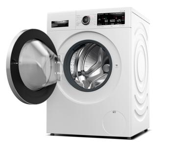 Bosch Serie 8 WAXH2M00NL wasmachine Vrijstaand Voorbelading Wit 9 kg 1600 RPM A+++