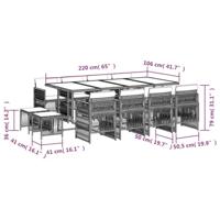 13-delige Tuinset met kussens poly rattan zwart - thumbnail