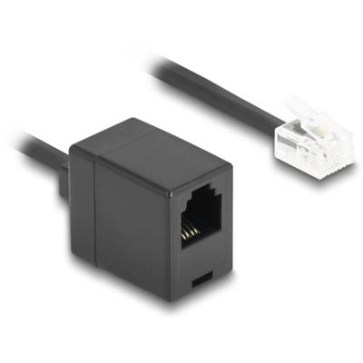 Delock Telefoon (analoog) Aansluitkabel 1 m Zwart