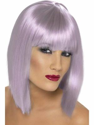 Pruik Glam lila