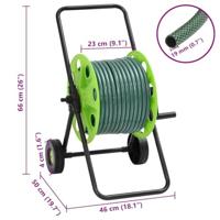VidaXL Slanghaspelkar en slangkoppelset 0,75" staand 30 m pvc groen - thumbnail